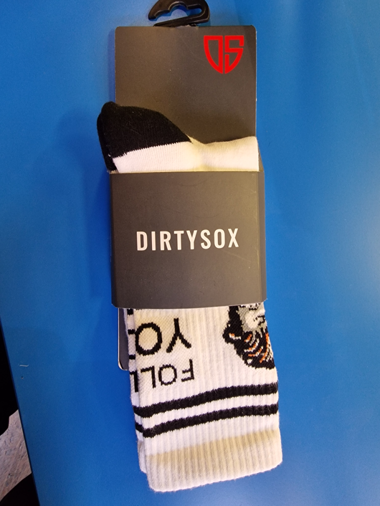 DirtySox Dirtysox Follow Your Fear, MTB Trail Socks White - 20 cm, one size