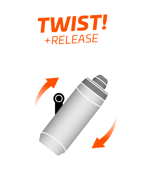 Fidlock TWIST Trinkflasche 800 ml, Set (mit Bottle Connector und Bike Base). Transparent White.