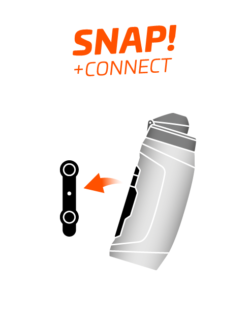 Fidlock TWIST Trinkflasche 800 ml, Set (mit Bottle Connector und Bike Base). Transparent White.